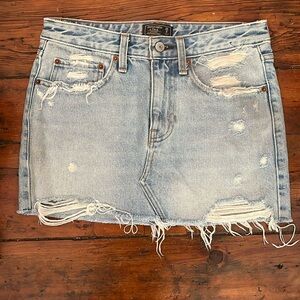 Abercrombie and Fitch low rise mini jean skirt. Size zero worn once